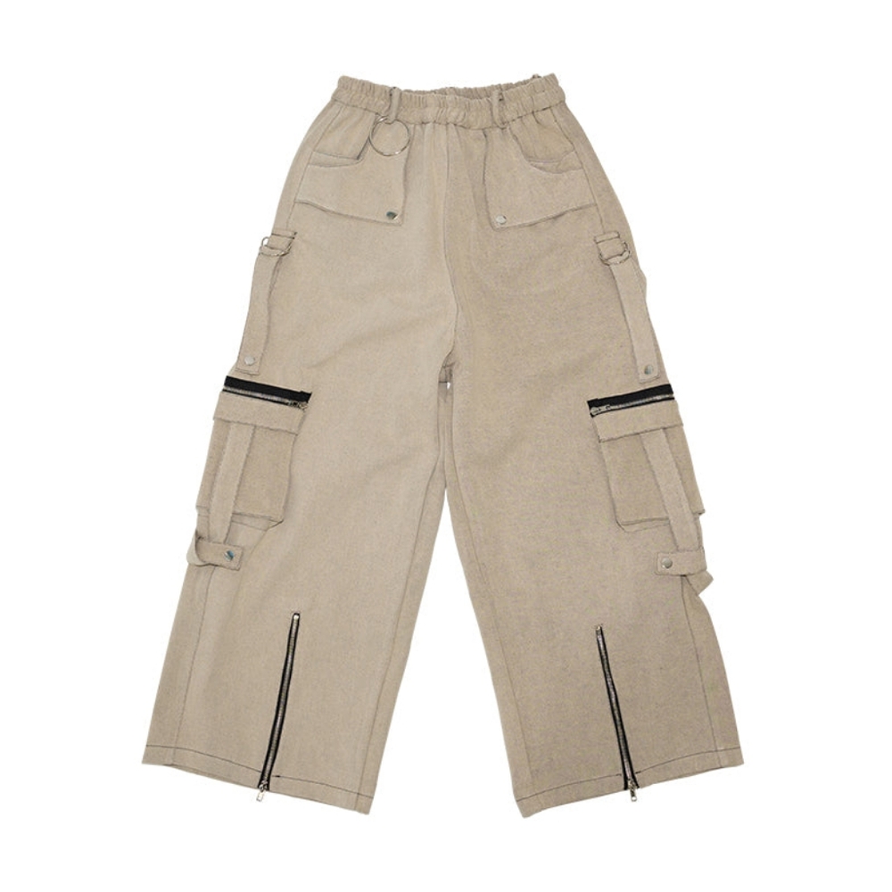 Gedraji Colab ACDC RAG - Wide Leg Cargo Pants in Tan